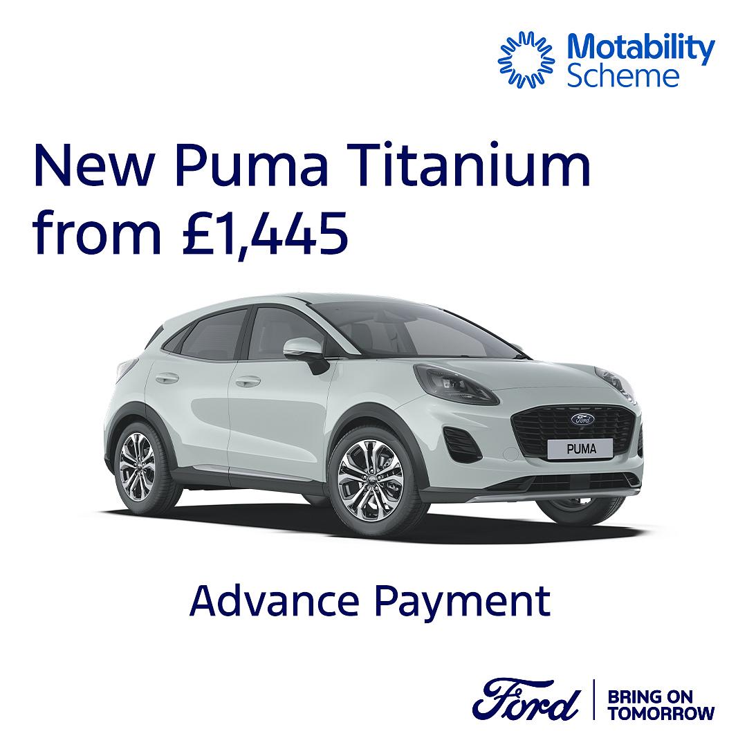 New Ford Puma Titanium on Motability